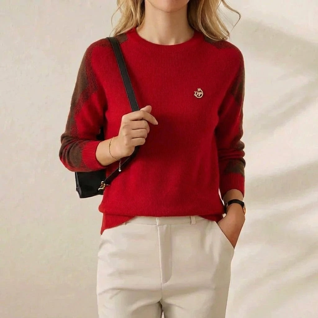Renata – Contrast Sleeve Knit Sweater