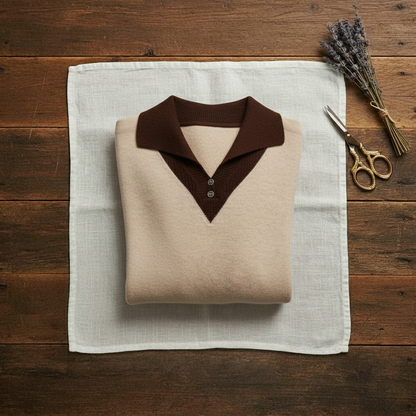 Cynthia – Contrast Collar Knit Pullover
