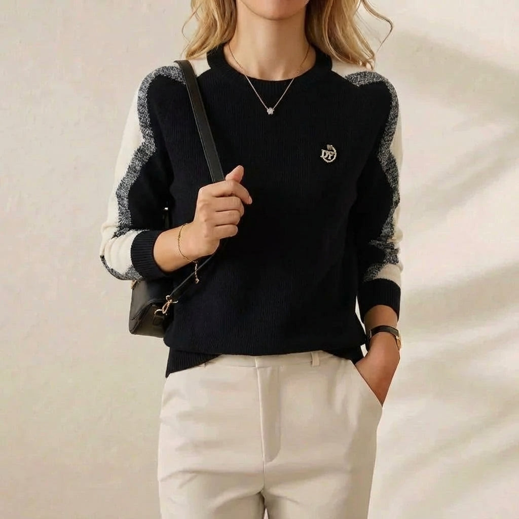 Renata – Contrast Sleeve Knit Sweater