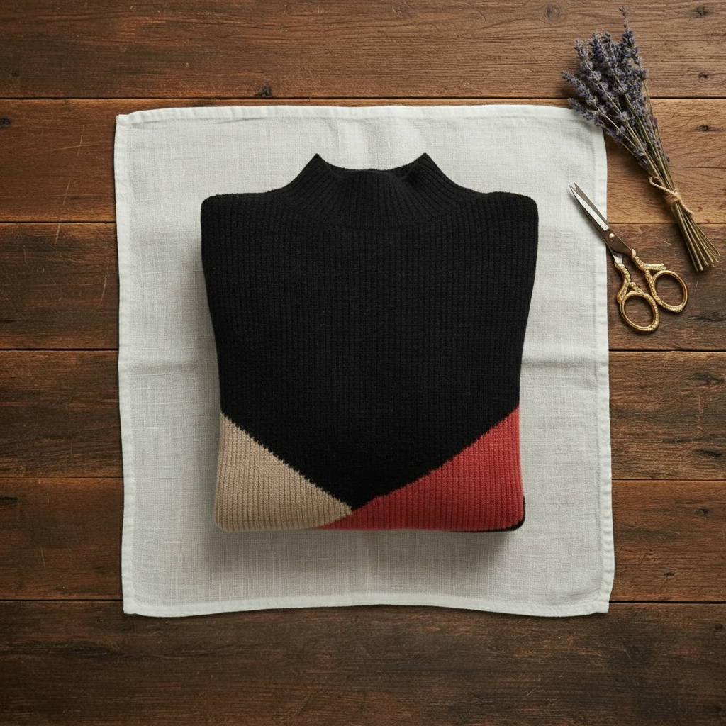 Dorothy – Color-Block Turtleneck Sweater