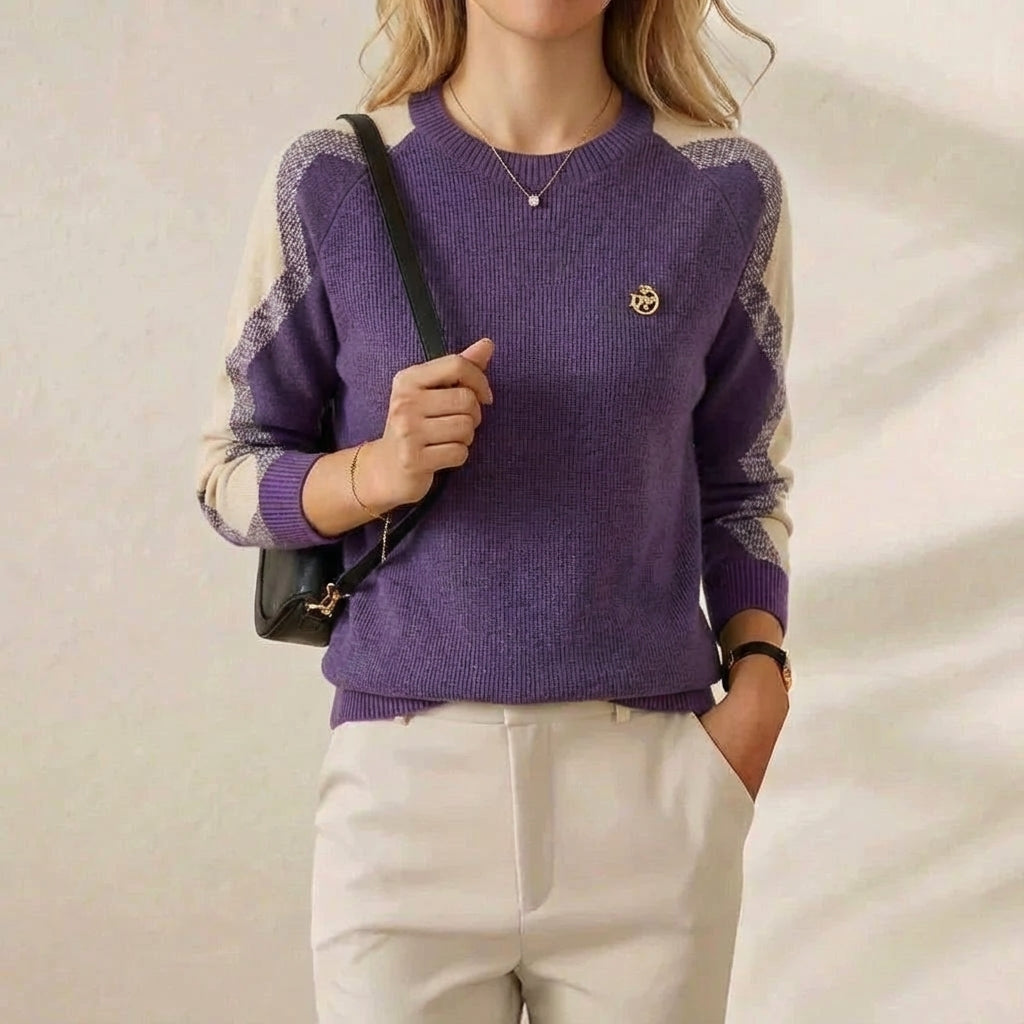 Renata – Contrast Sleeve Knit Sweater