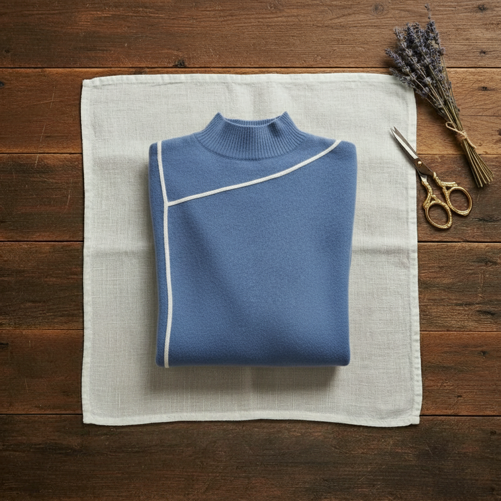 Rita – Turtleneck Sweater with Contrast Trim