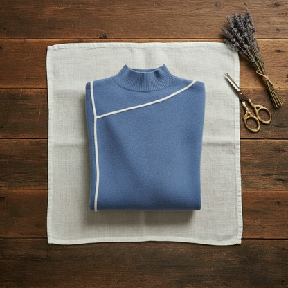 Rita – Turtleneck Sweater with Contrast Trim