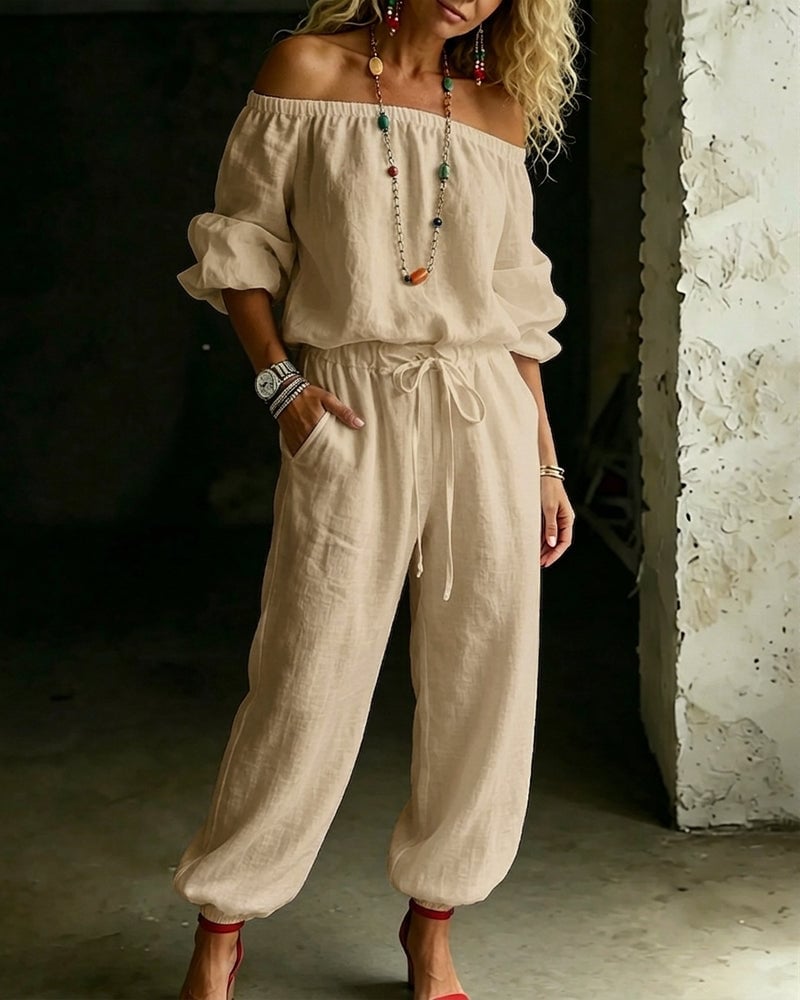 Gina – Off-Shoulder Relaxed Jumpsuit