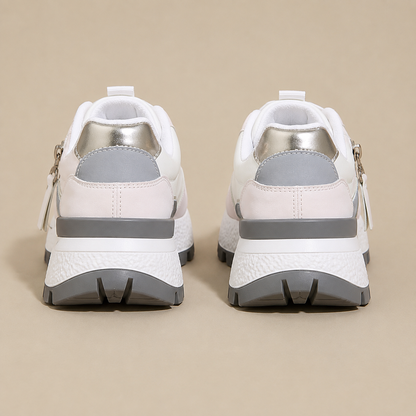 Mercedes – Leopard Panel Lace-Up Sneakers