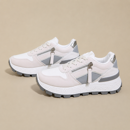 Mercedes – Leopard Panel Lace-Up Sneakers