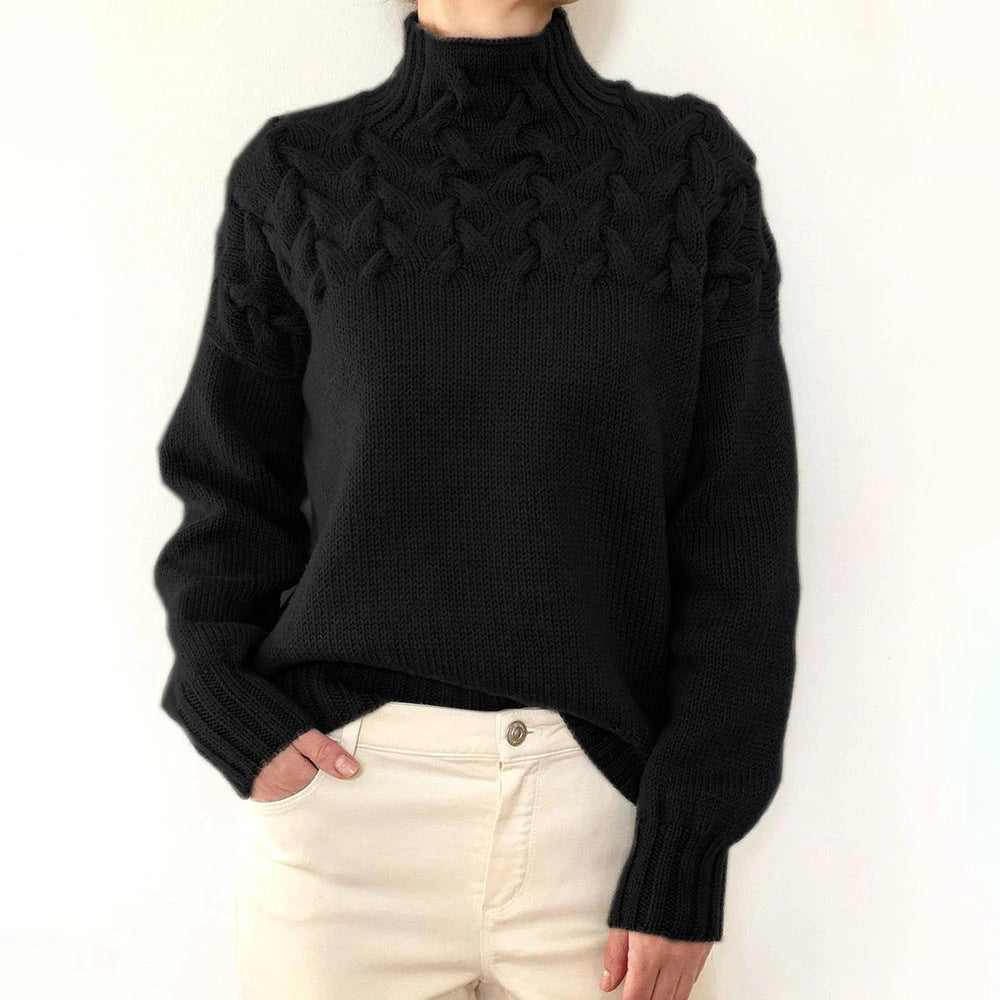 Leah – Cable Knit Turtleneck Sweater